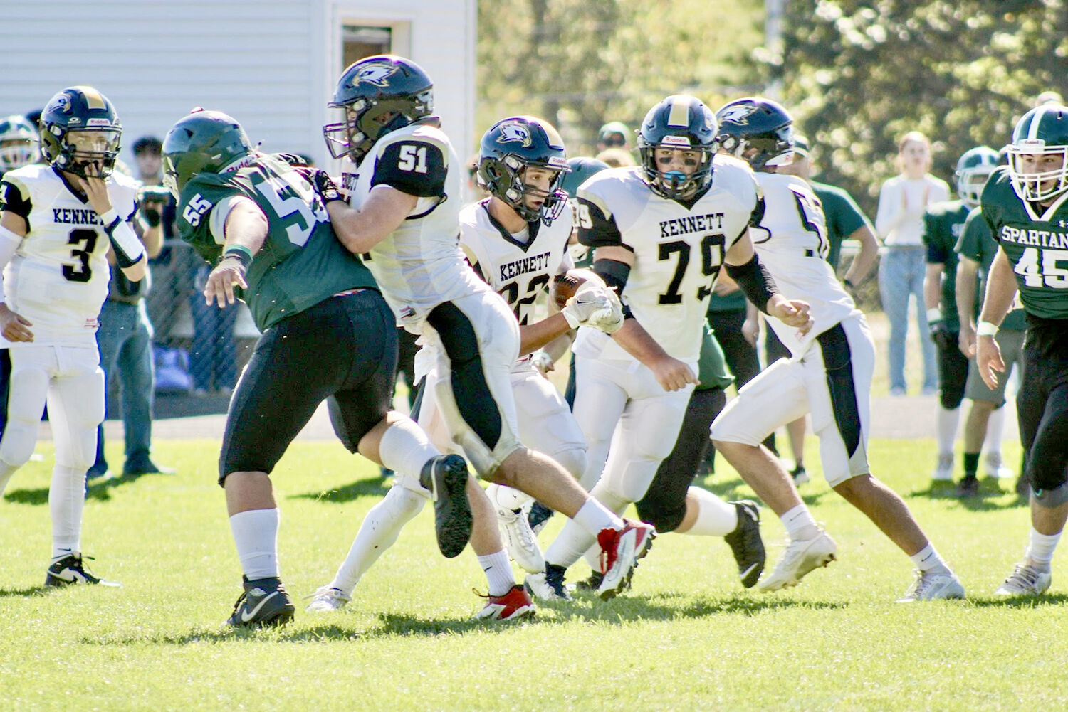 Eagles shut out Pembroke 35-0 for first win